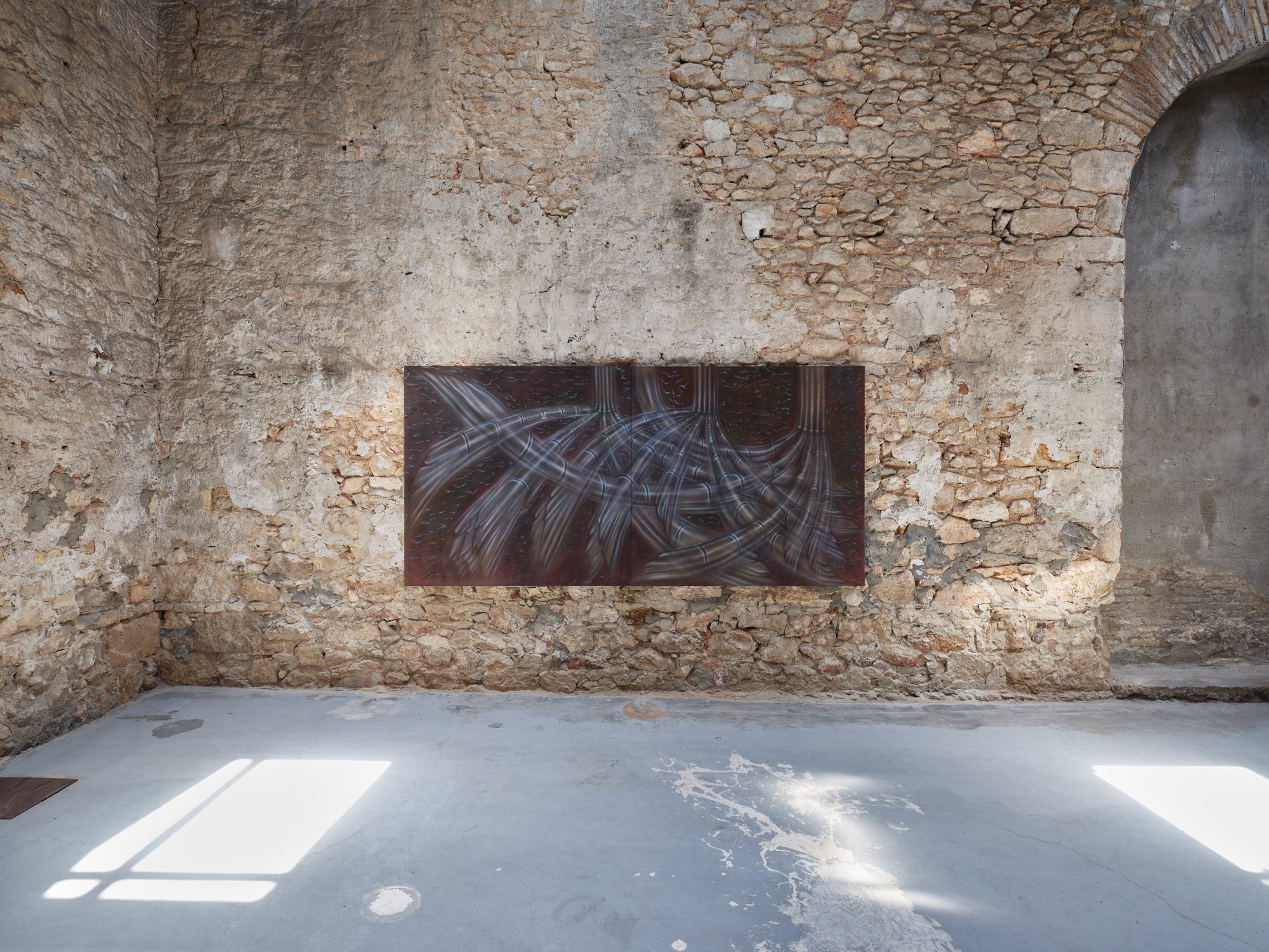 Installation view, Veronica Hapchenko, Reconstruction (time out of joint), Sylvia Kouvali, Piraeus, 2024.