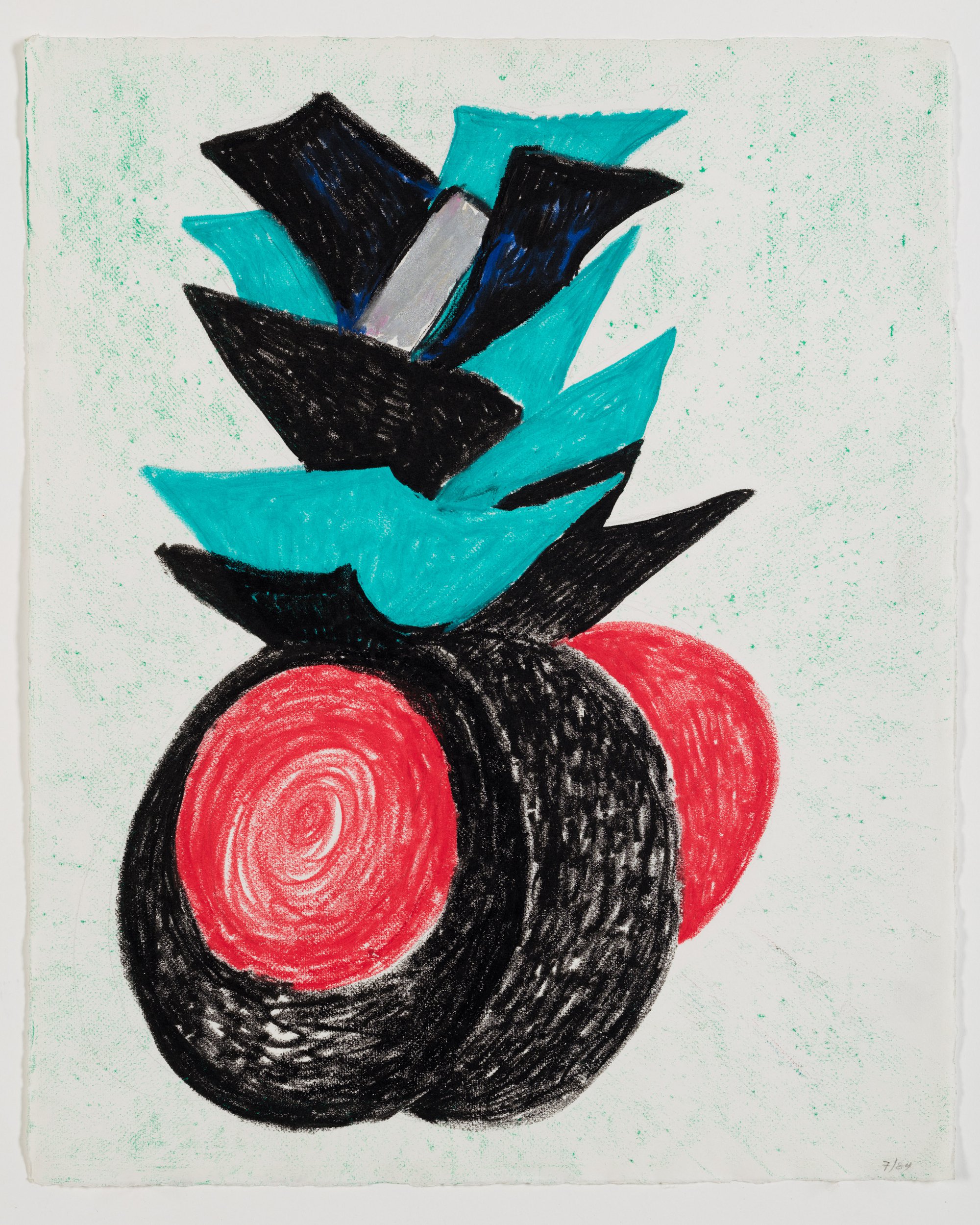 Liliane Lijn, Study for a Woman of War, oil pastel on Whatman paper, 63 x 53.5 cm framed (24.80 x 21.06 in framed), 1986