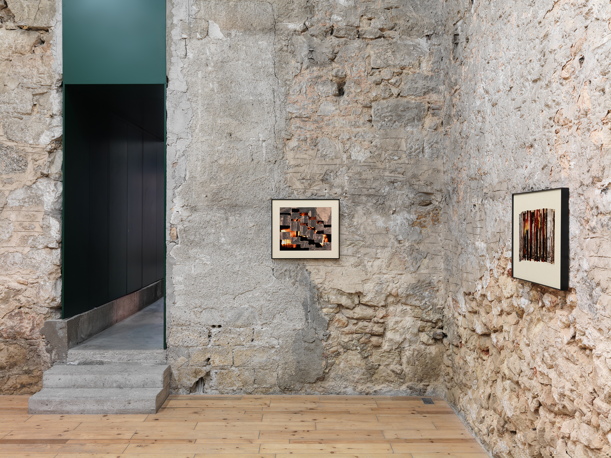 Liliane Lijn, Installation view, Paestum Collages, Sylvia Kouvali, Piraeus, 2024