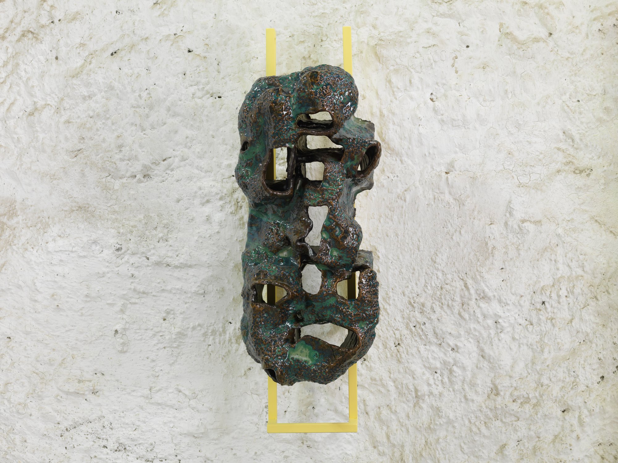 Emre Hüner, Iconoclastic Nuclear Plastic, glazed ceramic, metal, paint, 92 x 32 x 48 cm (36 1/4 x 12 5/8 x 18 7/8 in), 2014