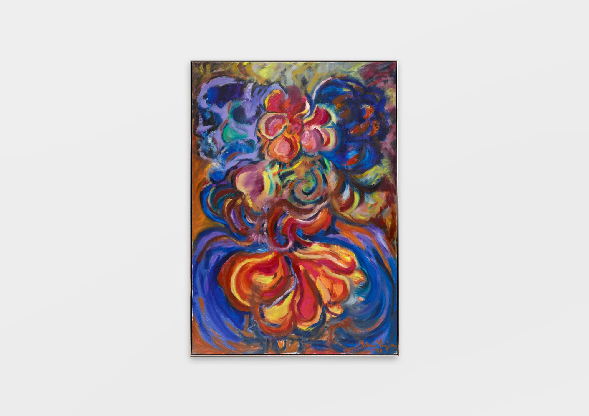Liliane Lijn, My Lady of the Flowers, 1991, oil on canvas, 152 x 106 cm | 59 7/8 x 41 3/4 in