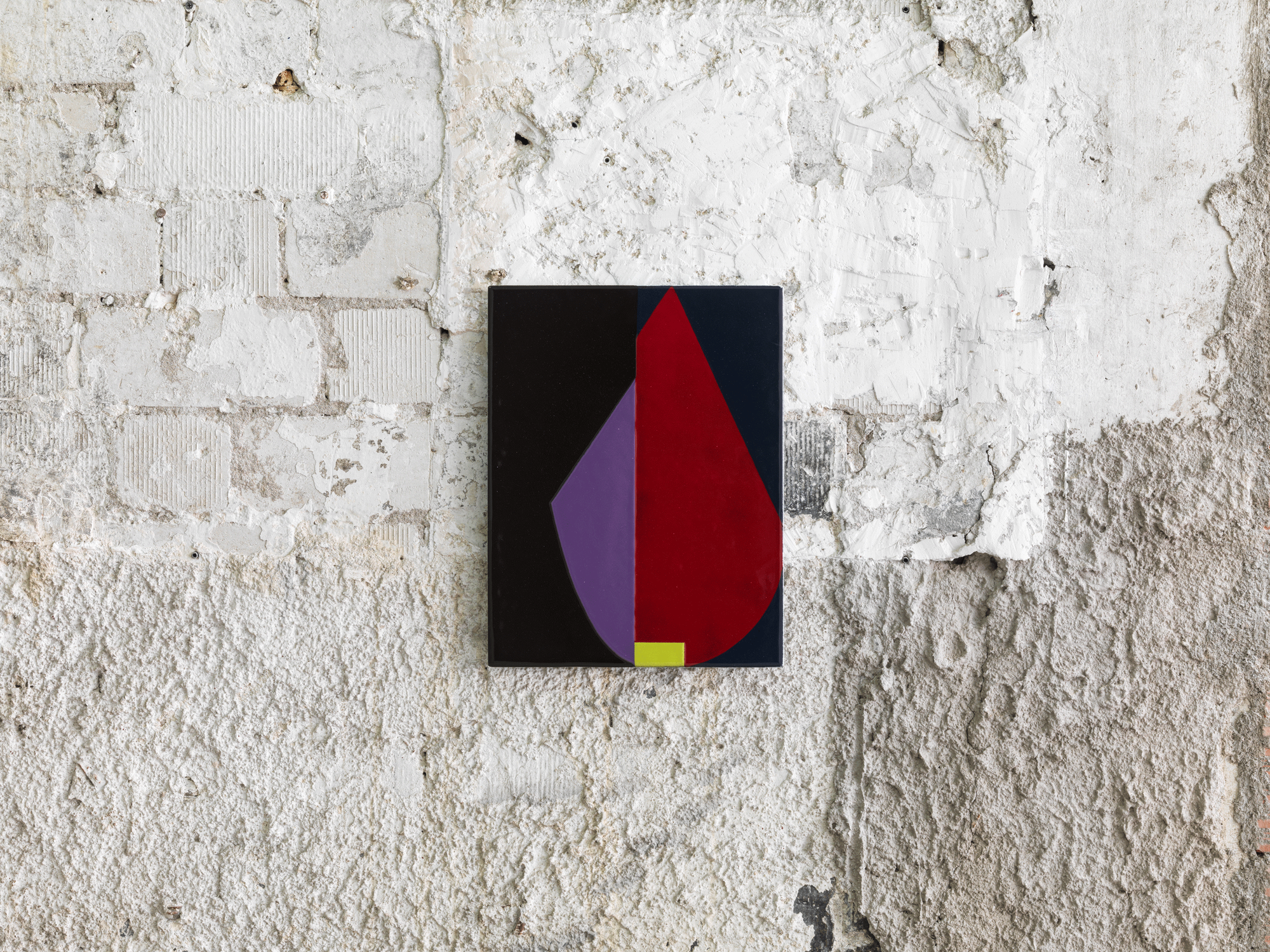 Ulrike Müller, Hinges, 2022, Vitreous enamel on steel, 39.4 x 30.5 cmUlrike Müller, Installation view, Beside Myself, Sylvia Kouvali, Piraeus, 2025