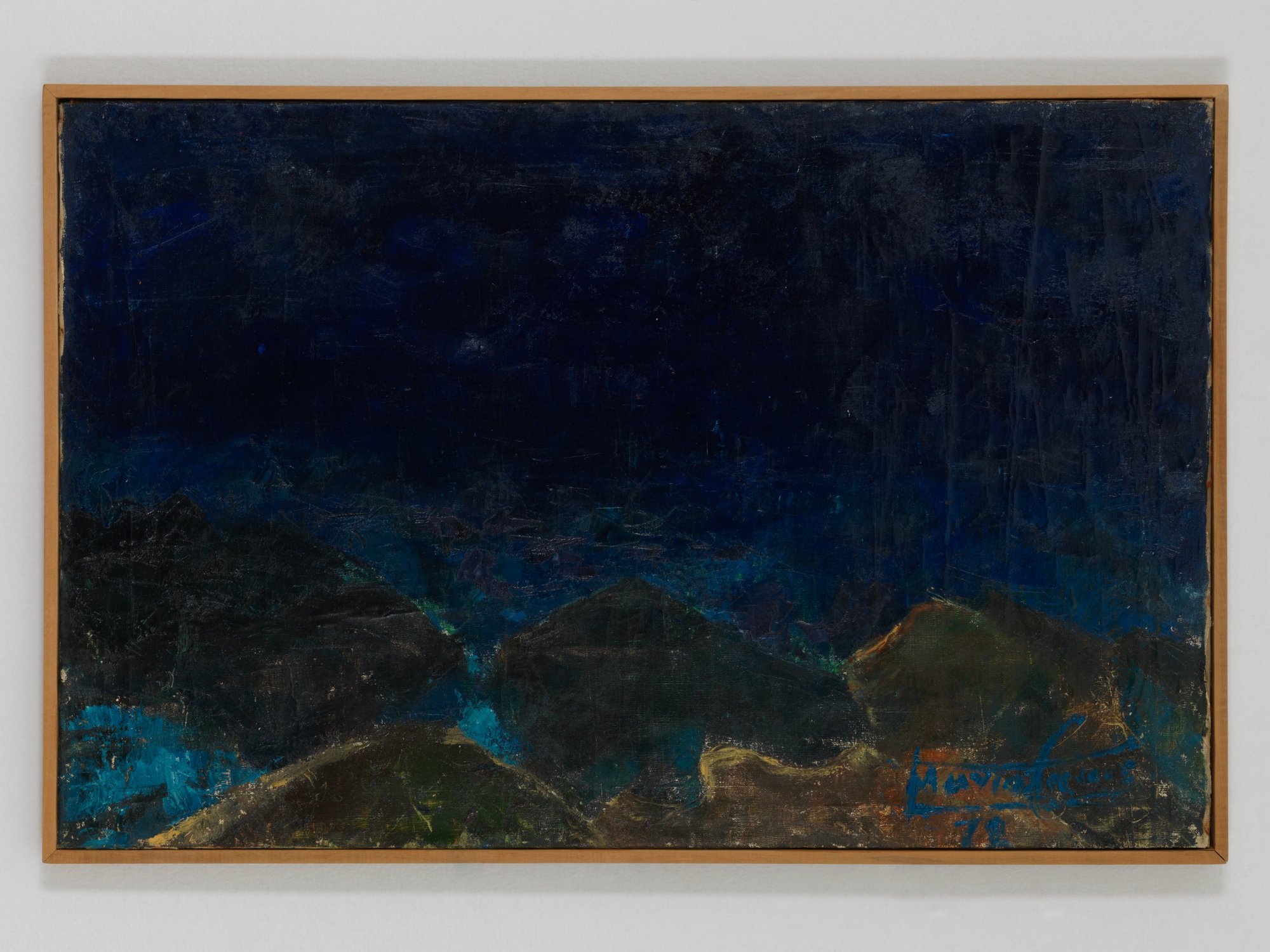 Yiannis Maniatakos, The deepest seabed, Hydra, oil on canvas, 50.5 x 76.5 cm (framed), 1972.